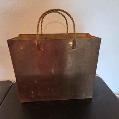 Vibtage Brass Magazine Hokder/Trash Can Circa 1960