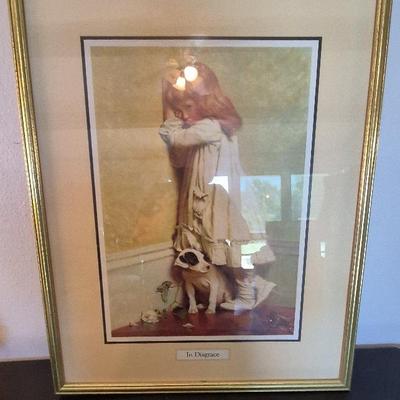Vintage Framed Print Of 'In Disgrace' By Charles Burton Barber 