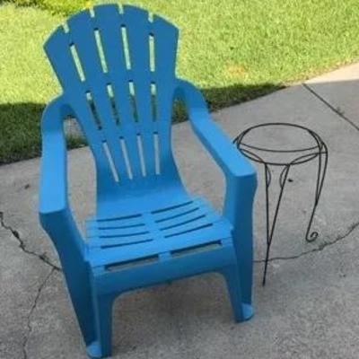 Adirondack Chair & Plant Stand 