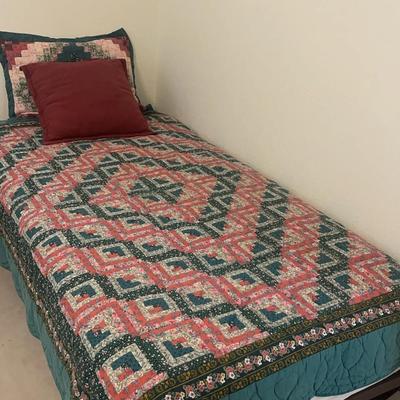 Twin Bed and Bedding