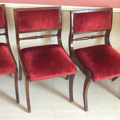 Red Chenille Chairs (4)
