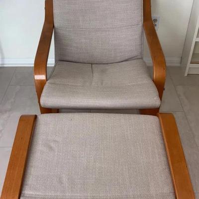 Ikea Poäng Armchair With Matching Ottoman 