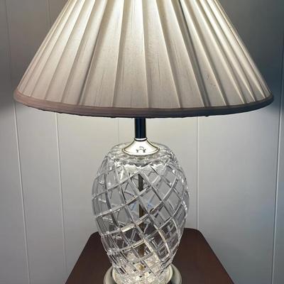 Vintage Diamond Cut Crystal Table Lamp
