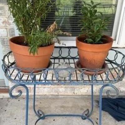 Metal Plant Stand And Plants 