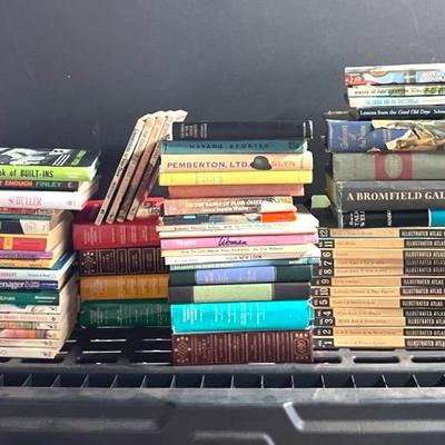 Vintage And Newer Hardback And Paperback Books With 1962 Illustrated Atlas Set 