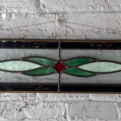 Decorative Stained & Leaded Glass Wall Hanging Panel, Art Piece
