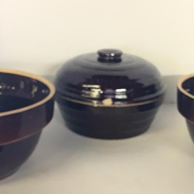 Stoneware Mixing Bowls And U.S.A. Lidded Casserole