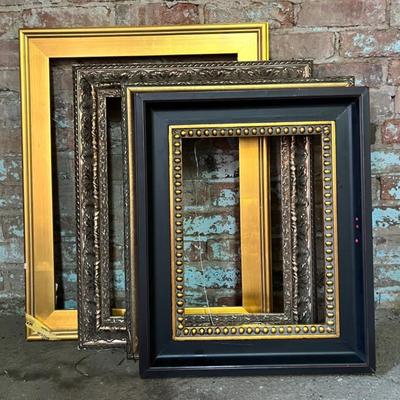 Four Ornate Wooden Frames, Some with Gilt 