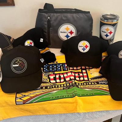Collection Of Vintage Authentic NFL Pittsburgh Steelers Merchandise 