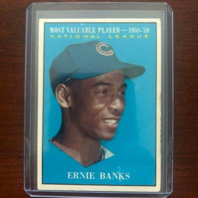 1961 Topps Most Valuable Player Card. Ernie Banks. Card Number 485