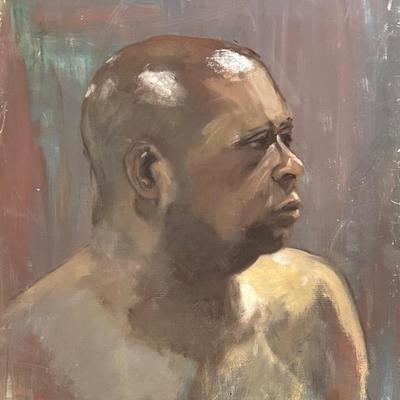 Larry Griggs Unframed Oil on Canvas, Man’s Portrait 