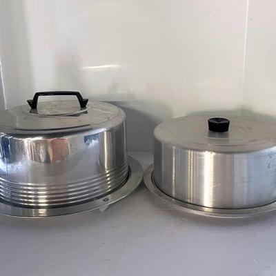  Aluminum Cake Carriers, Vintage 