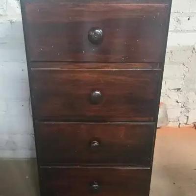 4 Drawer Wooden Side Table Used For Sewing Spool Storage
