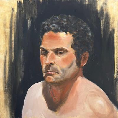 Larry Griggs Unframed Oil on Canvas, Man’s Portrait 