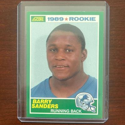 1989 Panini Score Football Card. Barry Sanders Rookie. Card Number 257