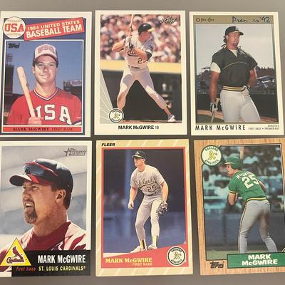 6 Collectible Mark McGwire Baseball Cards, Rookie