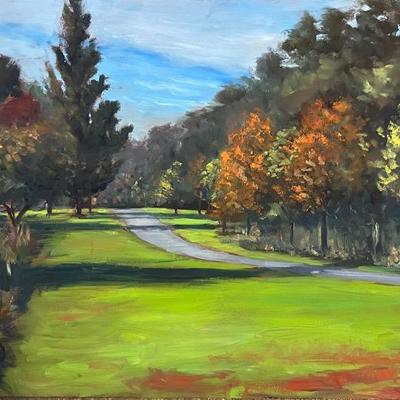 Larry Griggs Unframed Oil on Canvas, Afternoon Landscape 