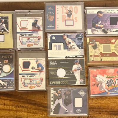 11 Collectible Jersey Relic Baseball Cards, Jones, Alomar, Delgado ++