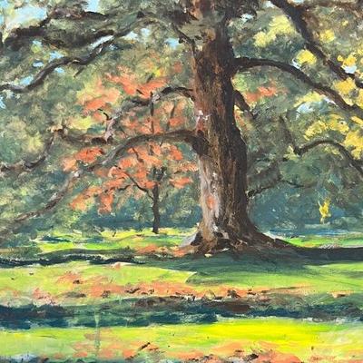 Larry Griggs Unframed Oil on Canvas, Spreading Oak