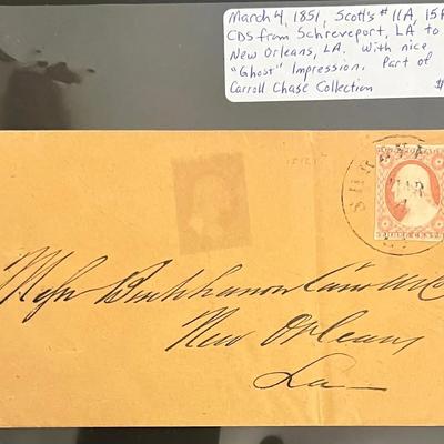 Scarce 1851 Postal History Cover With Scott’s #11A With Ghost Impression 