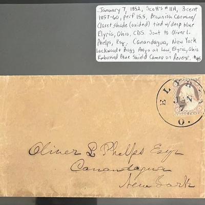 Scarce 1852 Postal History Advertising Cover With Scott’s #11A