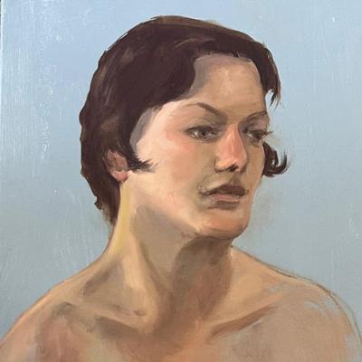 Larry Griggs Unframed Oil on Canvas, Woman with Bobbed Hair