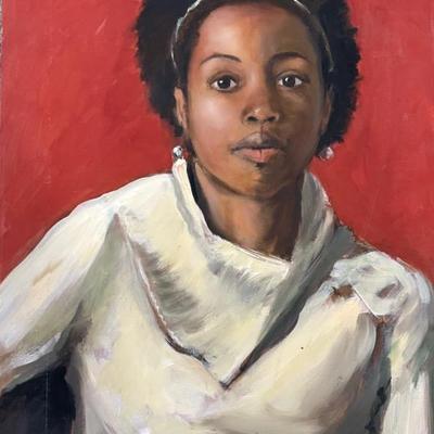 Larry Griggs Unframed Oil on Canvas, Woman’s Portrait 