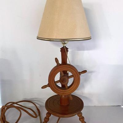 Vintage Ship Wheel Design Table Lamp