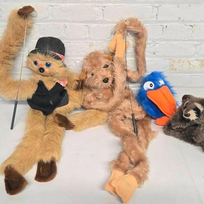 Vintage Mopkins And Huggems Shaggy Dog Full Length Puppets With Other Animal Puppets (4)