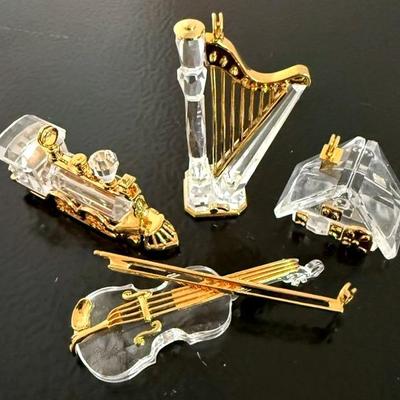 Swarovski Gold Trimmed Crystal Figurines (4)
