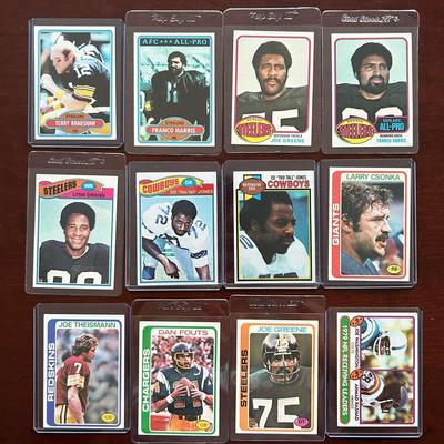 Vintage Football Cards. Terry Bradshaw, Franco Harris, Theisman, Fouts, Swann, and More