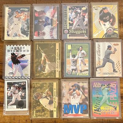 12 Collectible Mike Piazza Baseball Cards, Jersey Relic
