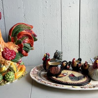 Rooster Kitchen Decor with Measuring Cups, Large Hand Painted Figurine and Much More