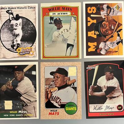 6 Collectible Willie Mays Baseball Cards