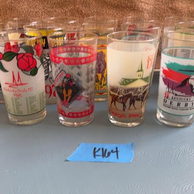 Set Of 18 Various Years Kentucky Derby Collectors Glasses