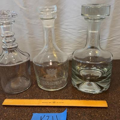 Set Of Three Decanters