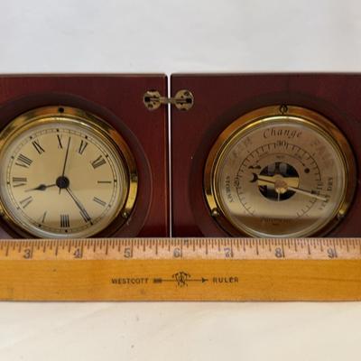 Click Barometer Nested In Wooden Case