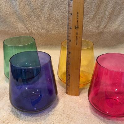 Four Multicolored Drink Glasses