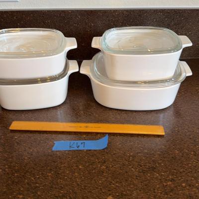 Set A Four Casserole Dishes With Lids