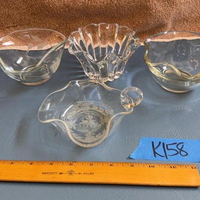 Set Of Four Small Glass Dishes