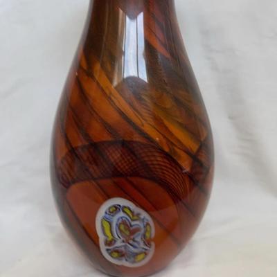 Multiple Color Hand Blown Italian Murano Style Vase