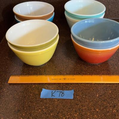 Set Of Eight Stackable Colored Bowls