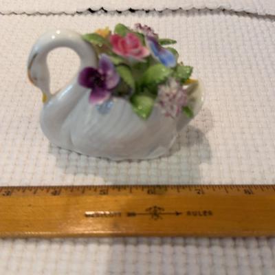 Royal Adderly Bone China, Flowers In Swan