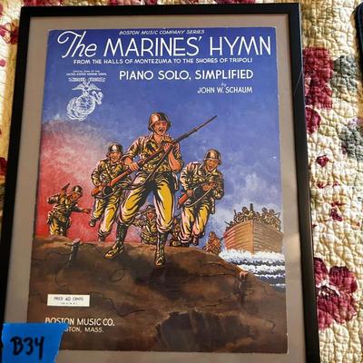 The Marines Hymn Music Sheet Picture
