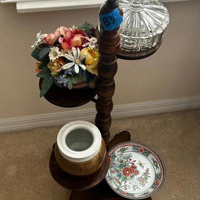 Decorative Planter Holder With Items 
