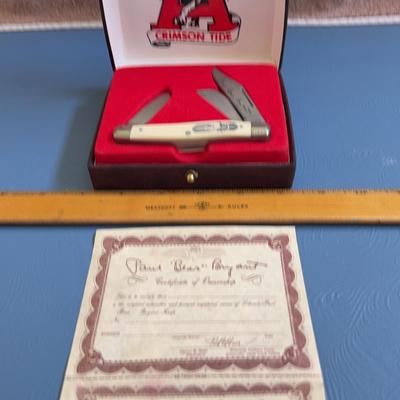 Paul Bear Bryant Collectors Knife In Case