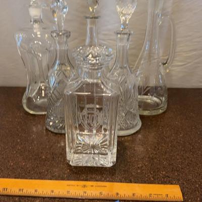 Set A Five Crystal Decanters
