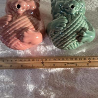 Mccoy Pottery Pair Of Cat Yarn Bowls