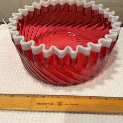 Cranberry Glass Bowl