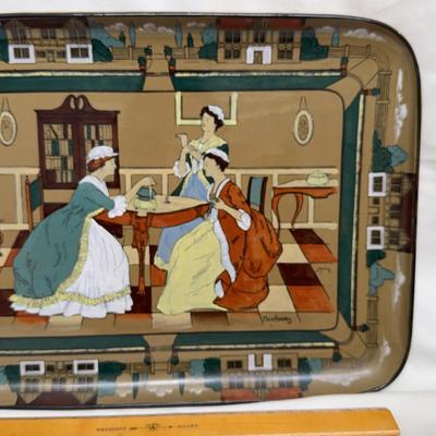 ANTIQUE 1908 HTF BUFFALO POTTERY DELDARE WARE HEIRLOOM 13" TRAY SIGNED